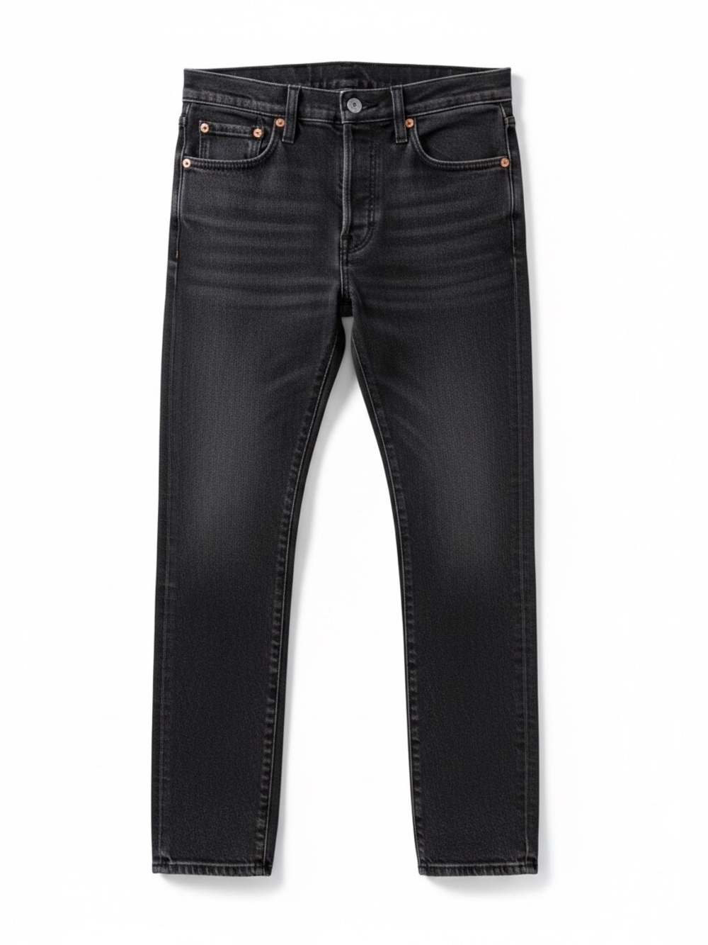 Levi's Premium Denim Washed Gray Slim Straight Jeans, Button Fly
